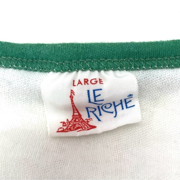 Vintage 1970’s Le Riche V-Neck Ringer Tee, Twin Falls High 1951, USA Made Shirt - Picture 4 of 10